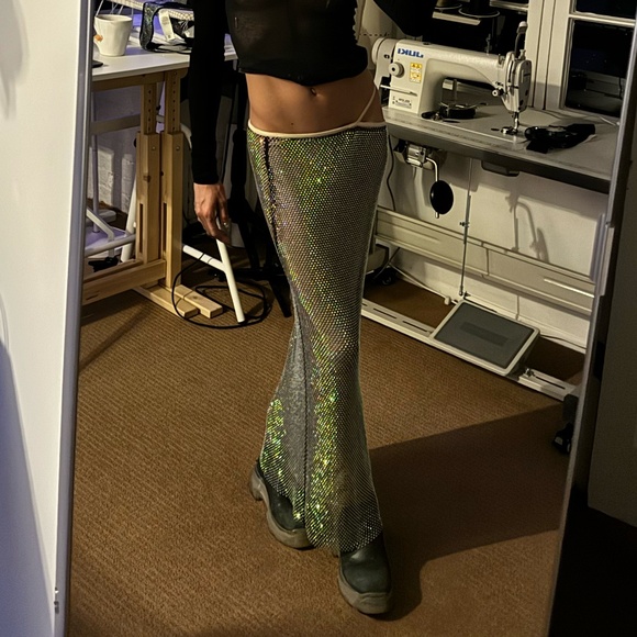 Rhinestone Mesh Skirt